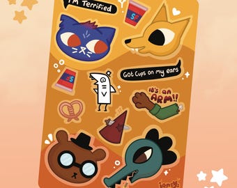 Night in the Woods INSPIRED A6 Sticker Sheet | Ionzy's Studio