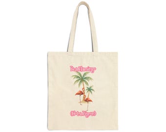 Be A Flamingo Tote Bag | Flamingo Palm Tree Summer Print