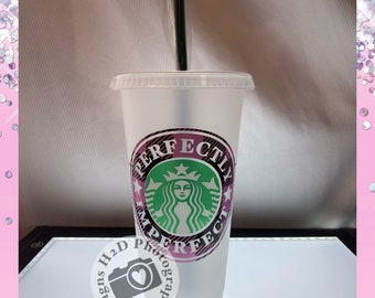 Starbucks, Perfectly Imperfect, Pink Plaid, Reusable Cold Cup.