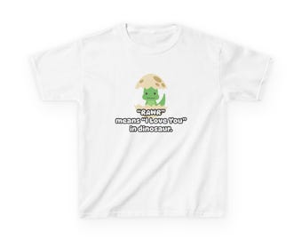Cute Dino Kids Tee – "RAWR" I Love You Dinosaur Shirt