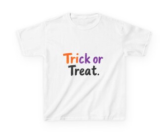 Halloween Kids Tee, Trick or Treat Cotton Shirt