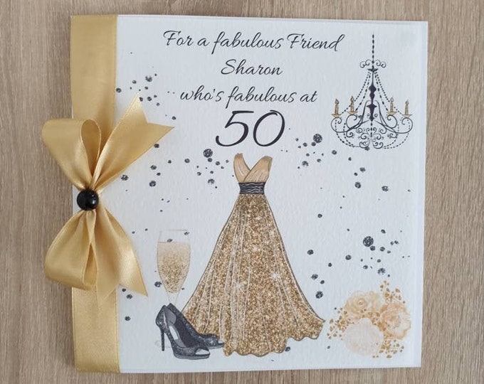 Ladies 50th birthday card Etsy