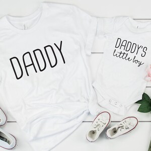 Father&#39;s Day Shirt and Baby Bodysuit Daddy and Daddy&#39;s Little Boy Girl Family Set New Dad Gift