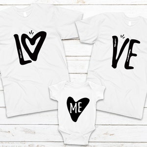 Matching Family Valentine&#39;s Day My First Valentine&#39;s Day Outfit Mom Dad Baby Shirts