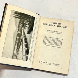 1925 Modern European History by Hutton Webster, Antique Illustrated Educational Book