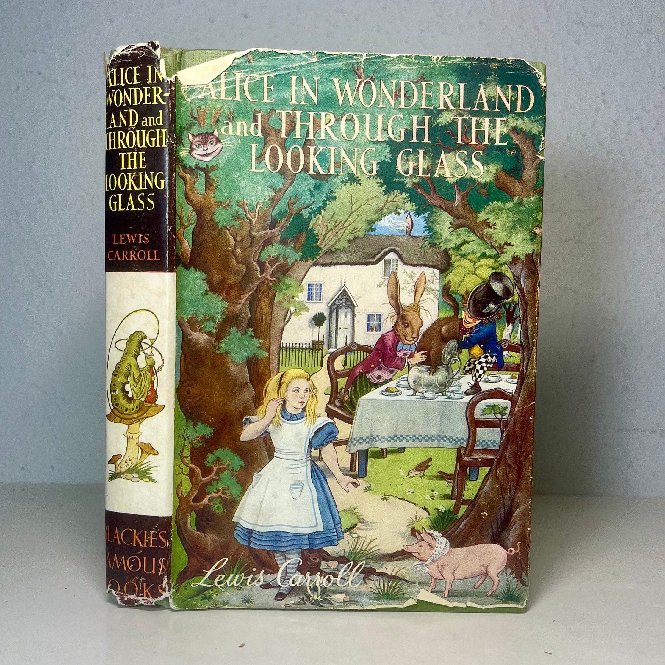 Vintage Alice in Wonderland 'looking for the door' antique book