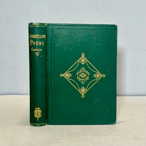 1867 Longfellow’s Complete Poems, Old Antique Book by Henry Wadsworth Longfellow, Victorian Era Diamond Edition