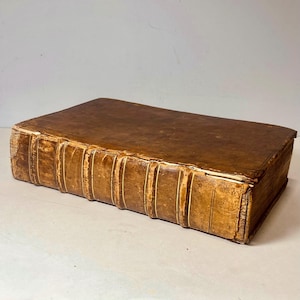 1637 Greek-Latin Lexicon, Rare Folio Dictionary from 17th Century, Antique Full-Leather Binding, 1600s Renaissance Era Collectible Book