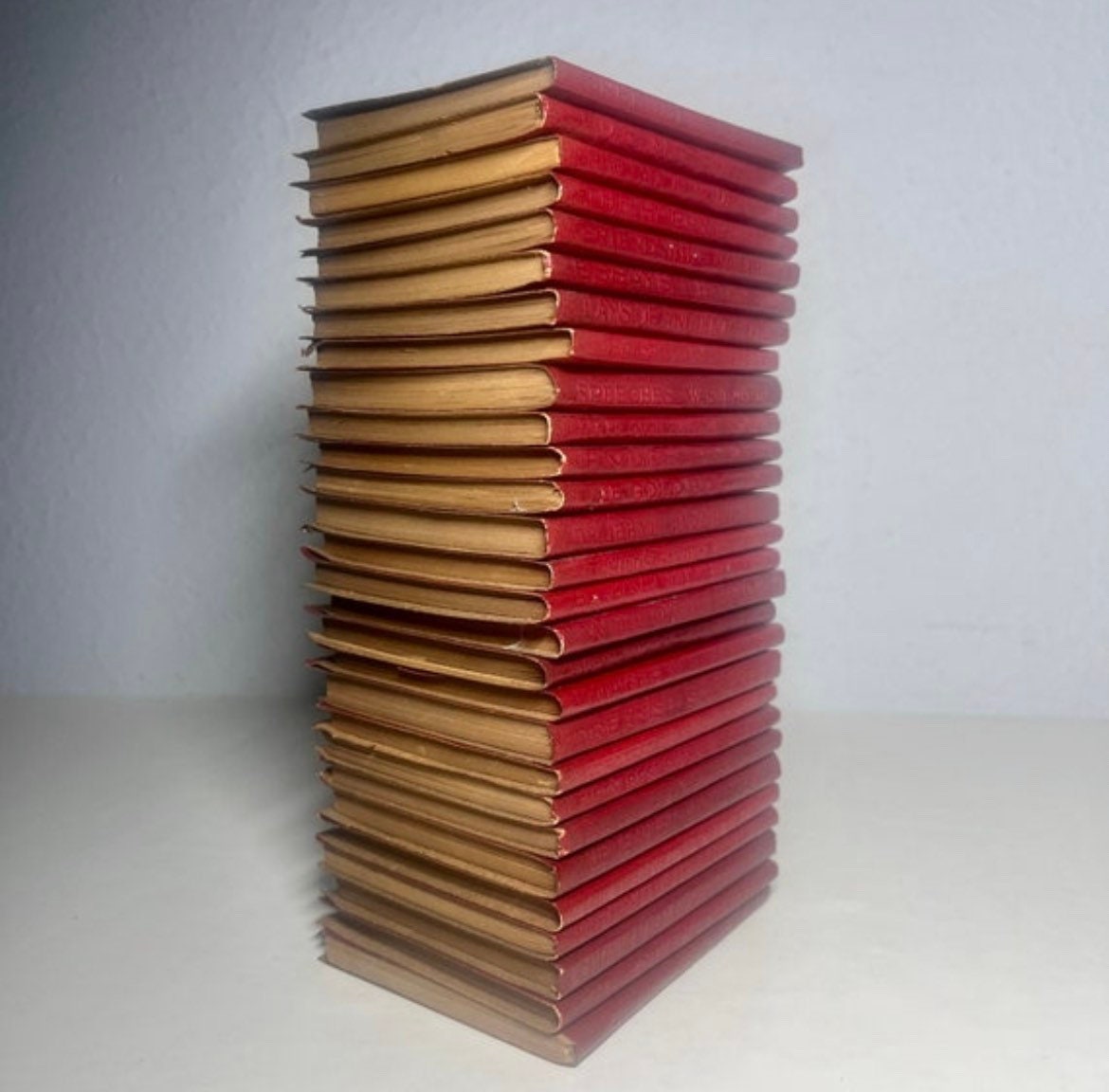 Little Leather Library Book Collection Miniature Red Leather Etsy