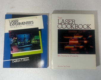 1988 Laser Experimenter’s Handbook & The Laser Cookbook, Vintage Books with Step by Step Instructions for nearly 100 Practical Projects!