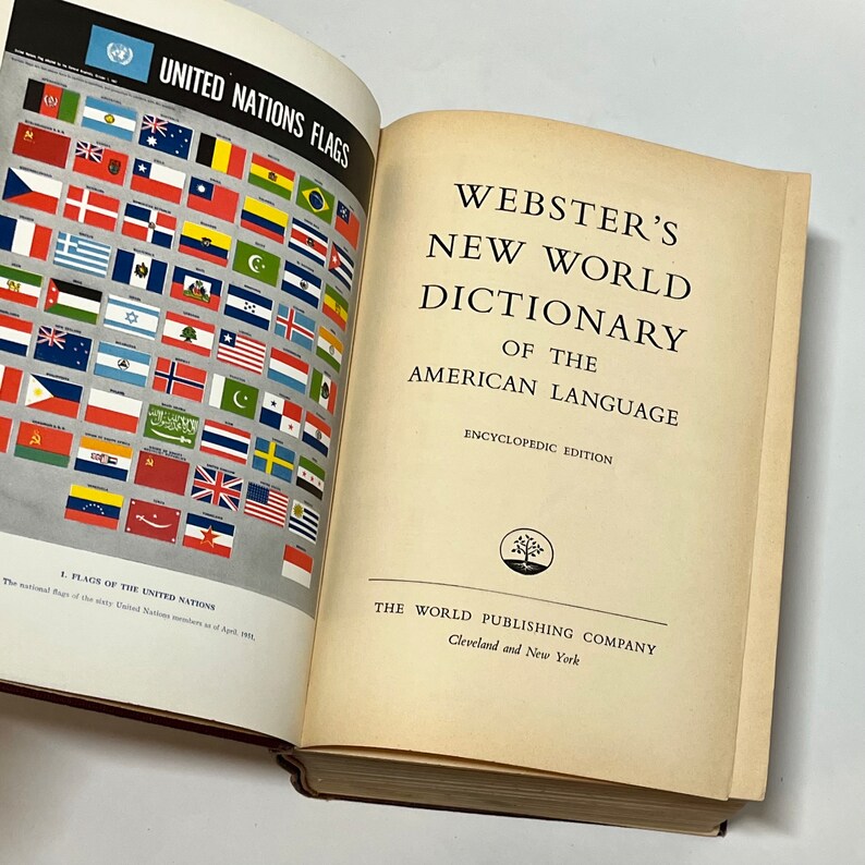 1951 Websters New World Dictionary of the American Language, Encyclopedic Edition, HUGE Vintage Reference Book image 5