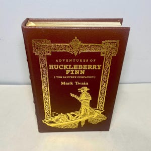 1994 Adventures of Huckleberry Finn by Mark Twain, Easton Press, Collector’s Edition, Genuine Brown Leather, 100 Greatest Books Ever Written