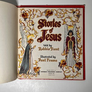 Stories of Jesus 1954 Illustrated Religious Children’s Book, told by Robbie Trent, Christian Story Book for Kids to Learn about the Bible
