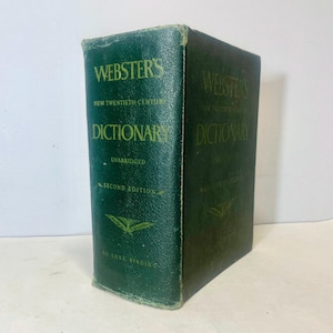 1960 Webster’s New Twentieth Century Dictionary, Unabridged, Deluxe Binding, Enormous Reference Book with 5” Thick Binding!