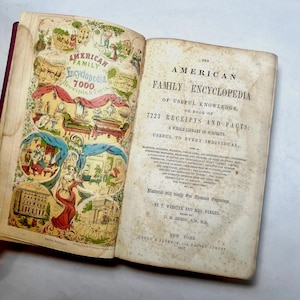 1857 Victorian Webster American Family Encyclopedia of Useful Knowledge, Rare Illustrated Antique Book, Whole Library of Information