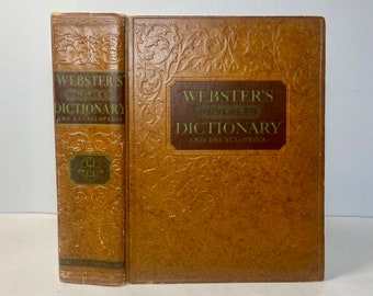 1961 Webster’s Unified Dictionary and Encyclopedia, Vintage Deluxe Edition, Unabridged & Illustrated Reference Book