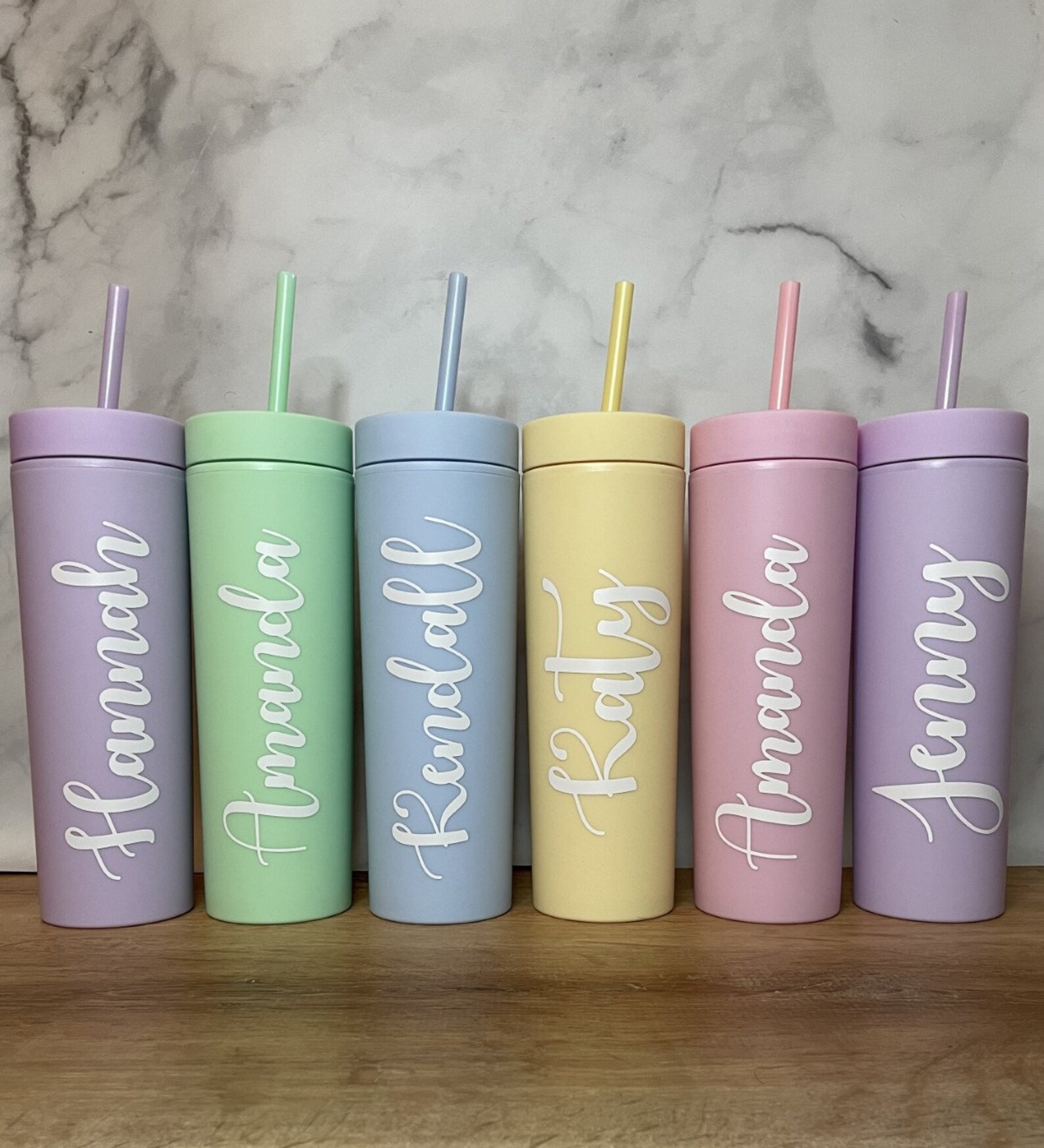 Skinny Matte Custom Tumbler avec Lid & Straw 16oz Strata Etsy