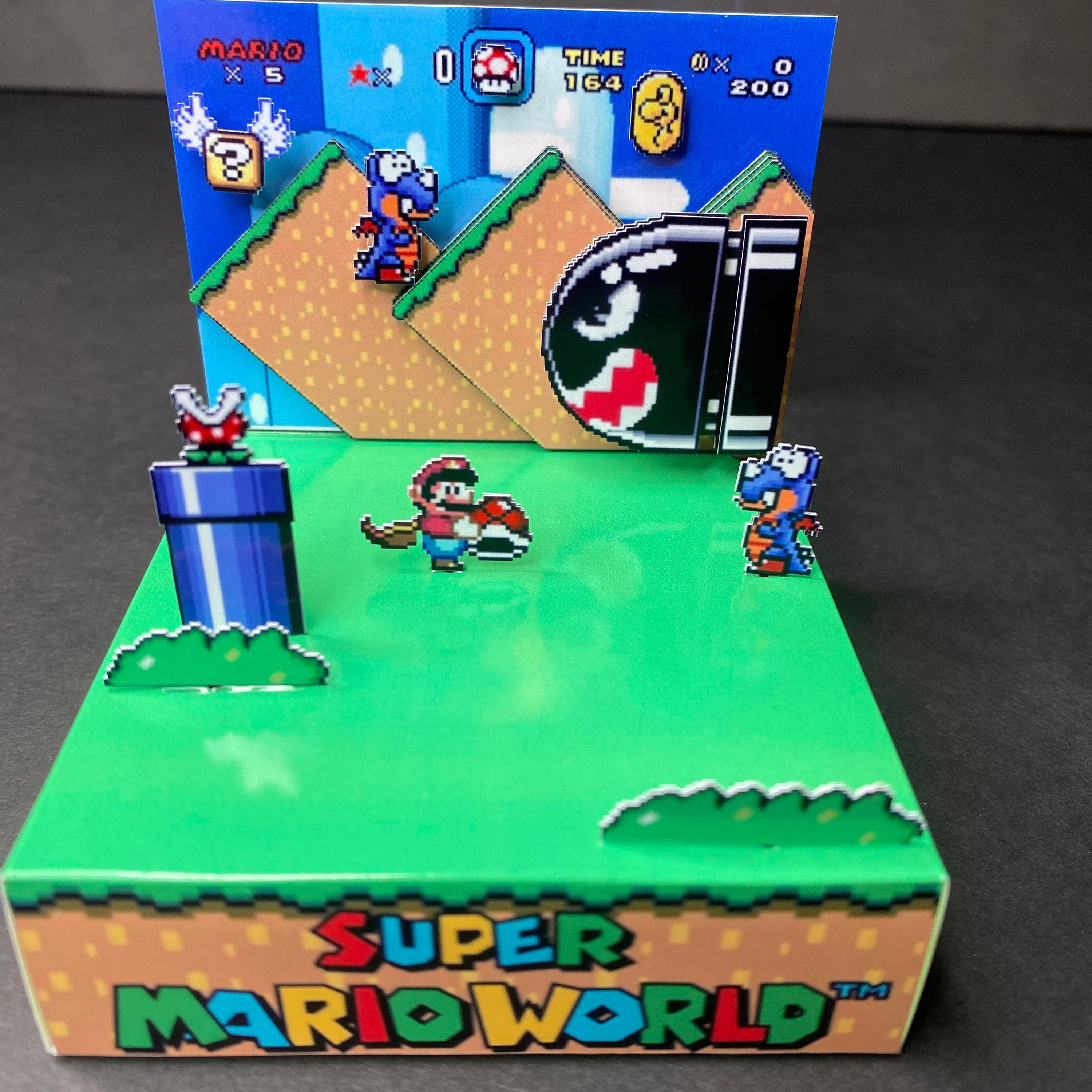 Super Mario World- Geekrama diorama cubo Super Nintendo snes