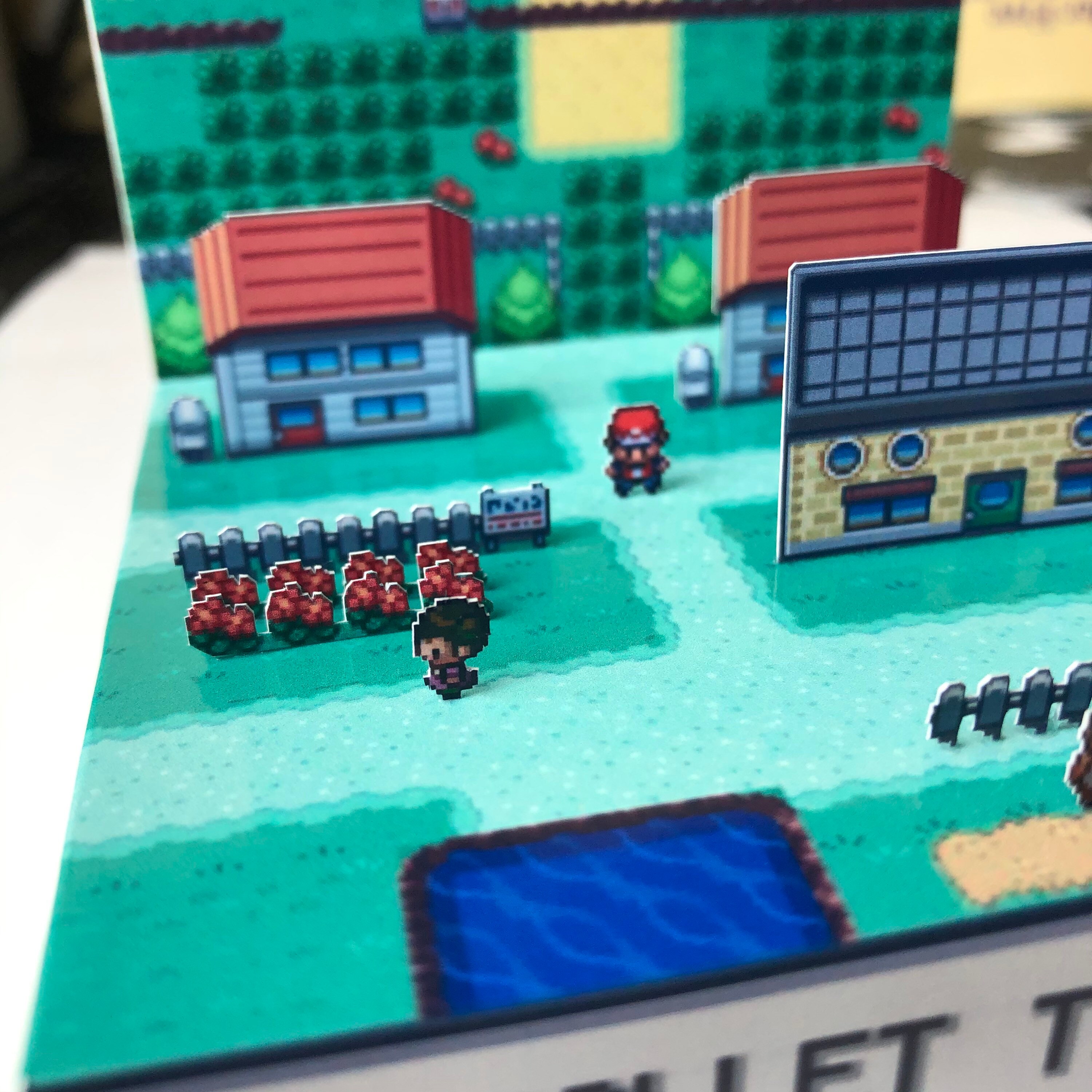 Pokemon Firered Pallet Town 3D Cube Handmade Diorama Etsy Singapore