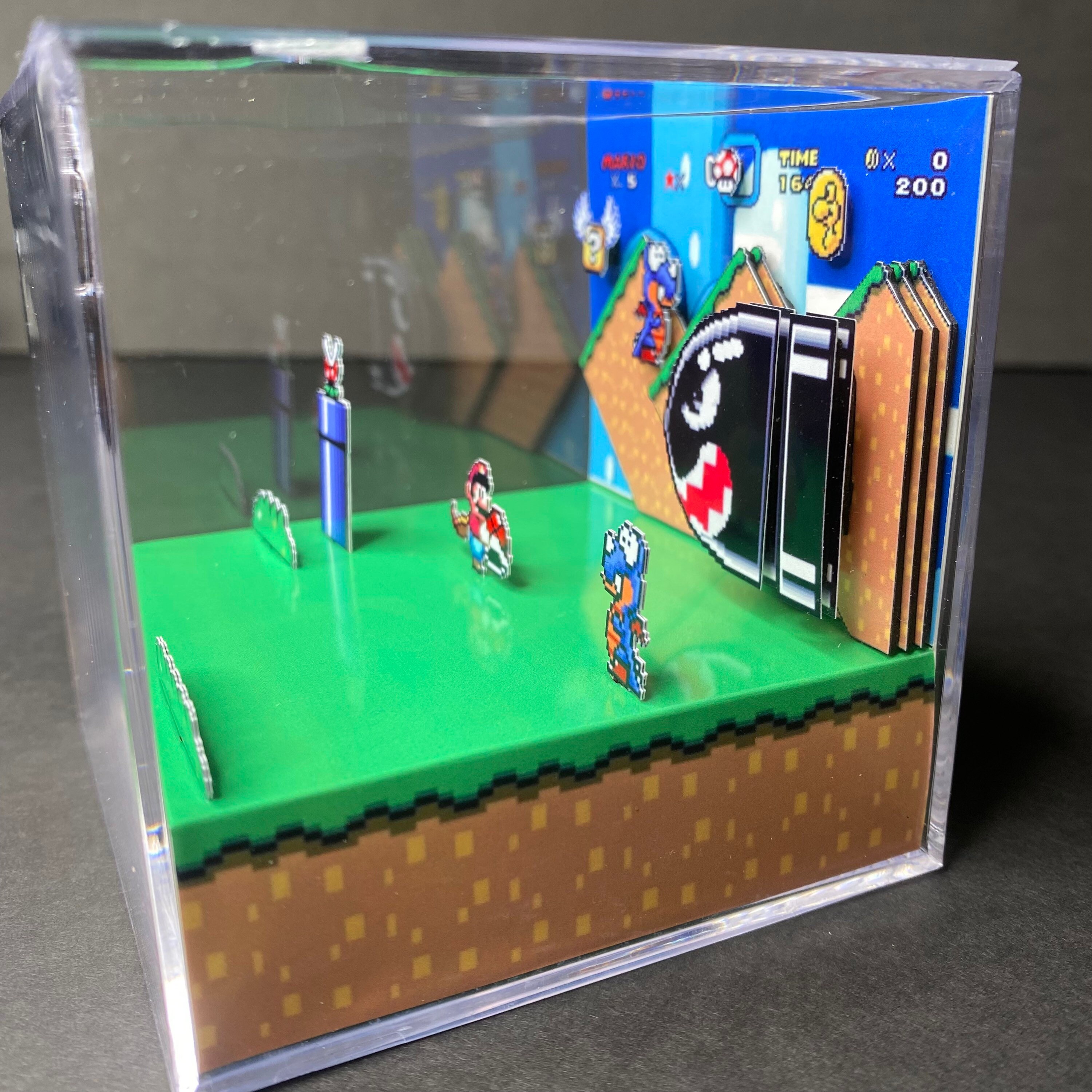 Super Mario World- Geekrama diorama cubo Super Nintendo snes