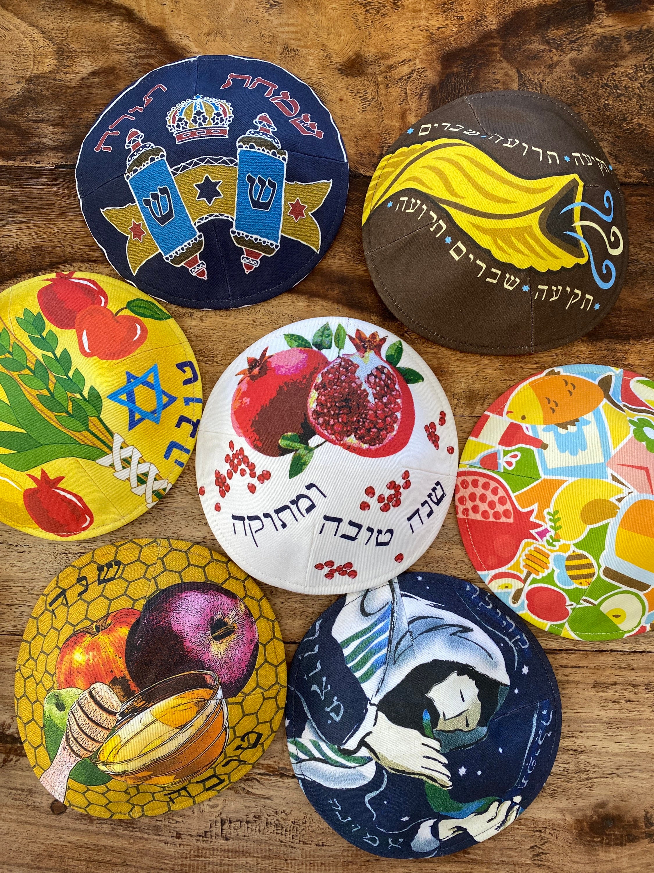 Next Day Shipping. Printed Kippot Rosh Hashahah Jewish - Etsy