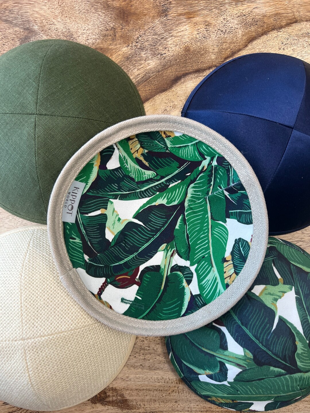 NEXT DAY SHIPPING. Linen Kippot With Banana Leaf Lining Etsy