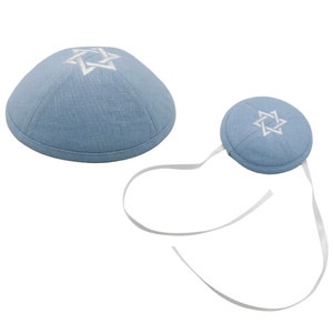 IN STOCK. Father and baby kippa Maguen david - Jewish Holidays - Judaica gift - Bris - Brit Milah.