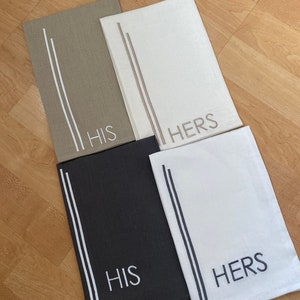IN STOCK. Guest linen towel sets - His/Hers - Set of 2
