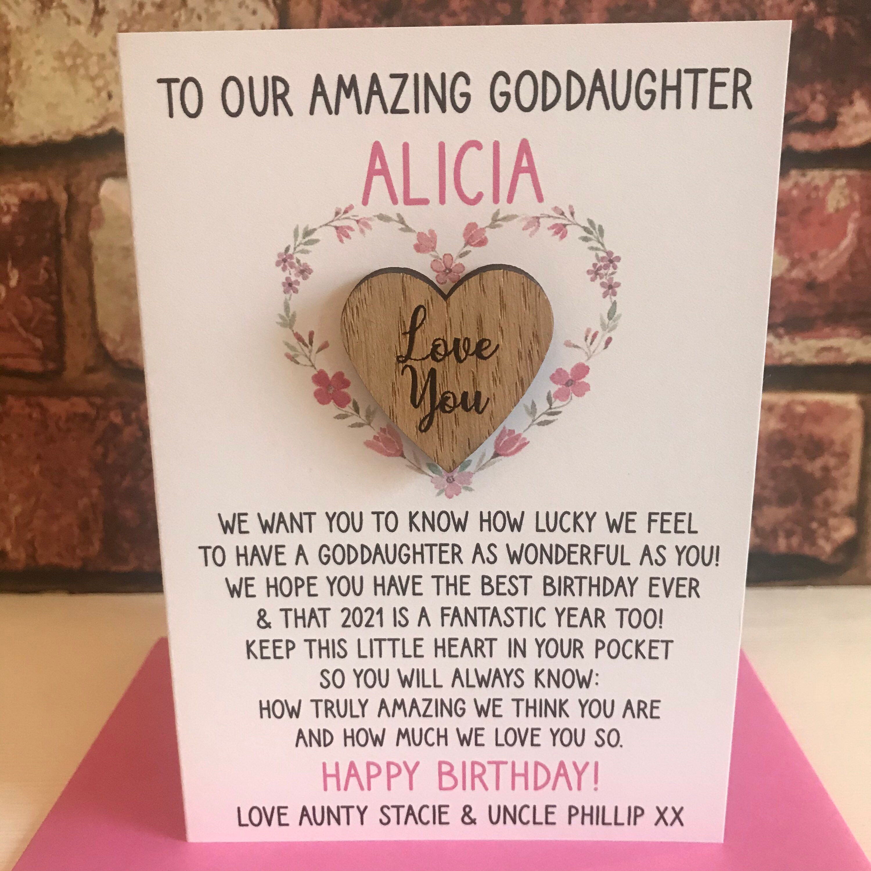 Goddaughter Birthday Card Personalised Goddaughter Birthday | Etsy