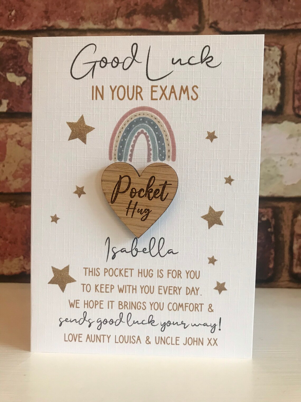 Good Luck In Your Exams Card Good Luck Pocket Hug Card Etsy