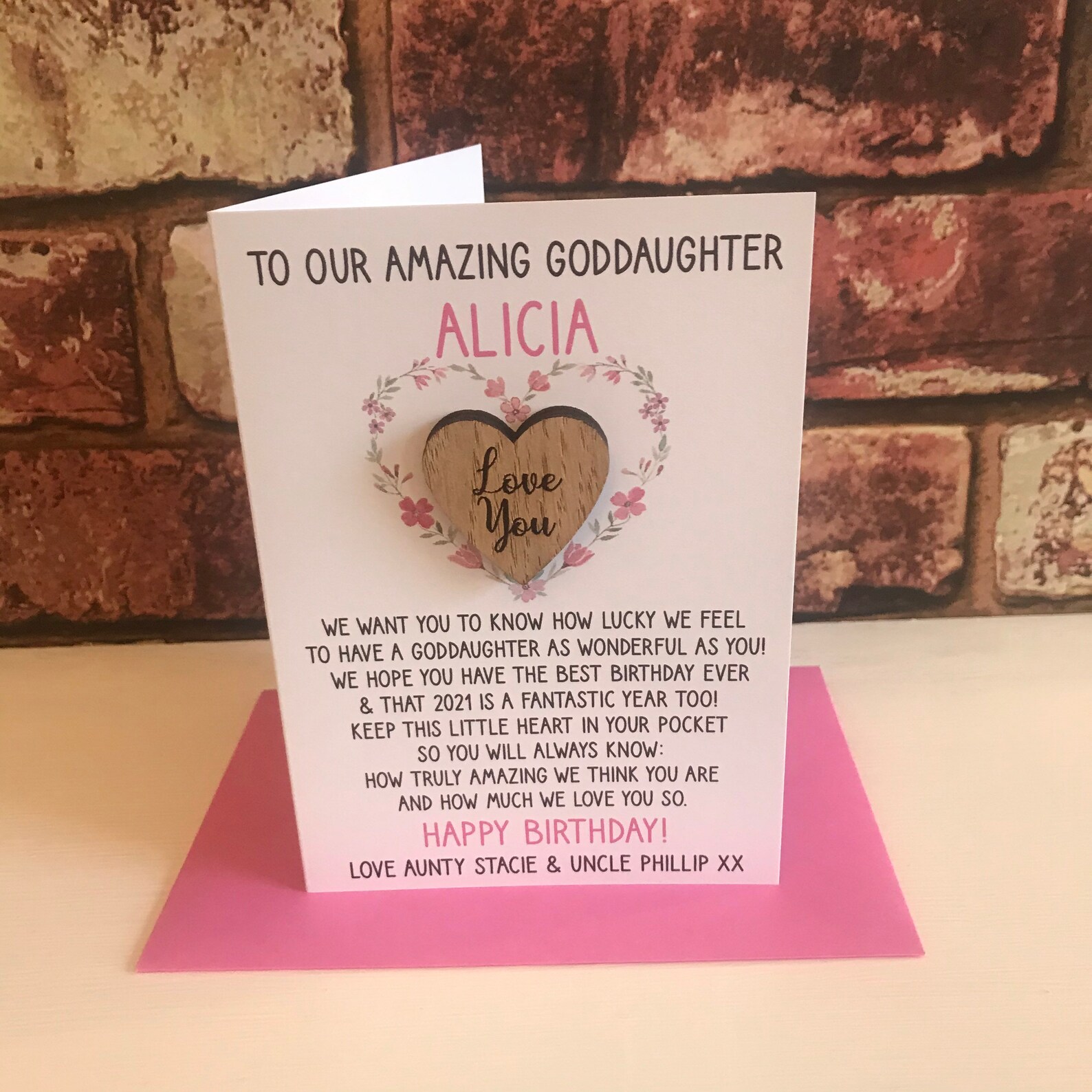 Goddaughter Birthday Card Personalised Goddaughter Birthday Etsy