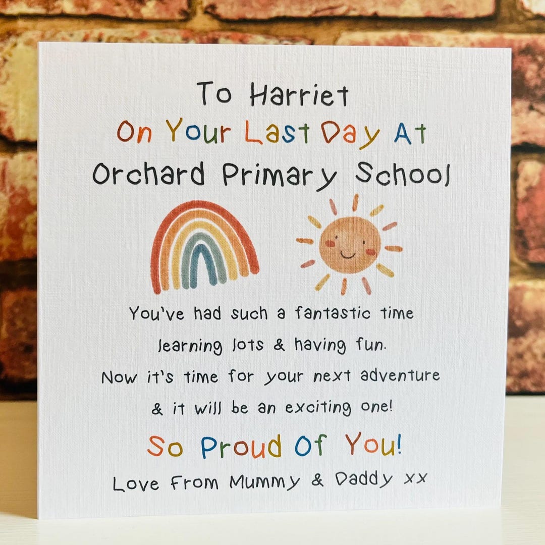 Last Day of Primary School Card Leaving School Card Goodbye Year 6 Card ...
