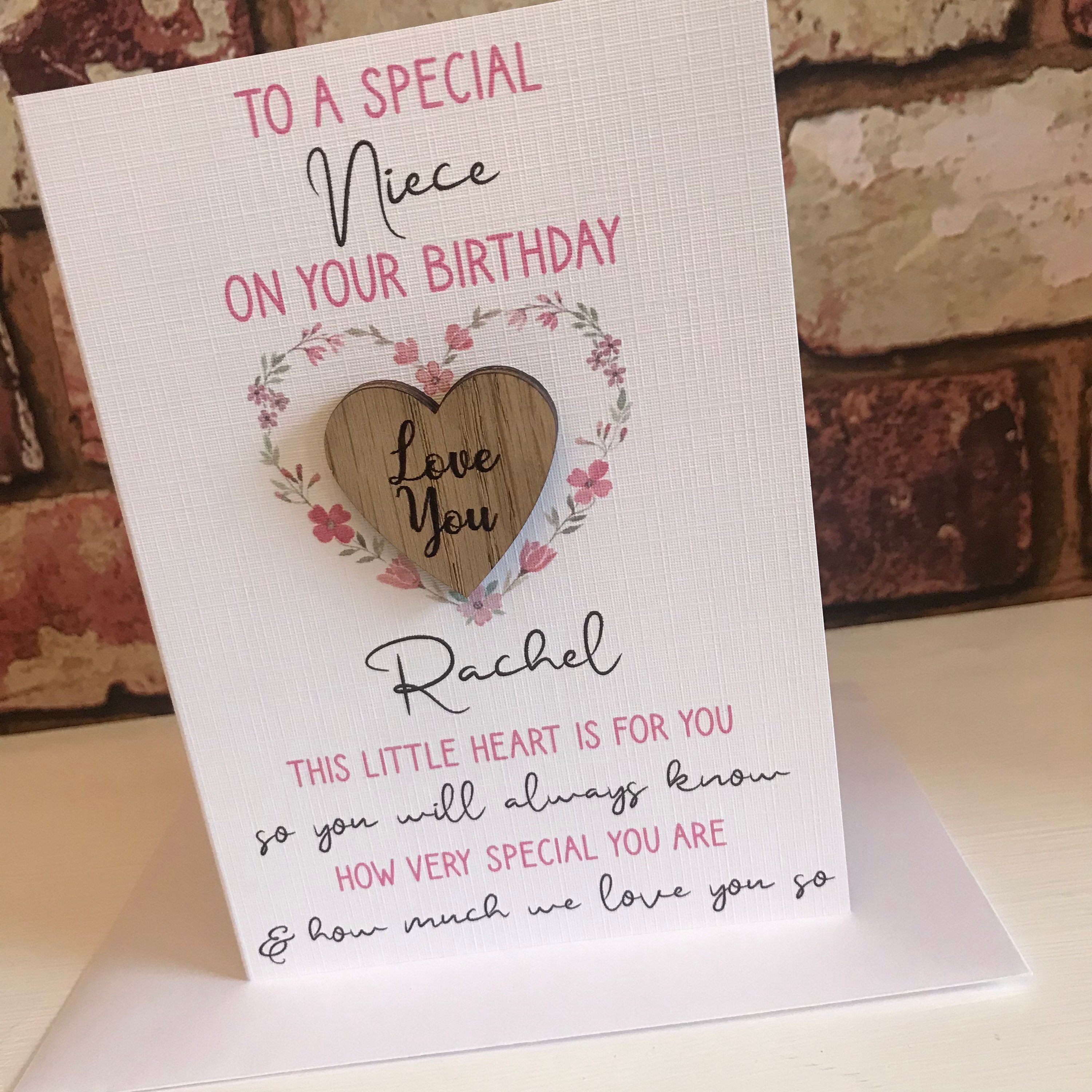 Personalised Niece Birthday Card Special Niece Birthday Card Etsy