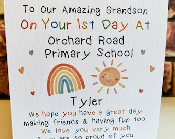 First Day Of School Card Daughters 1st Day At School Card Starting School Card, First Day Of School Card Daughter Granddaughter #S22