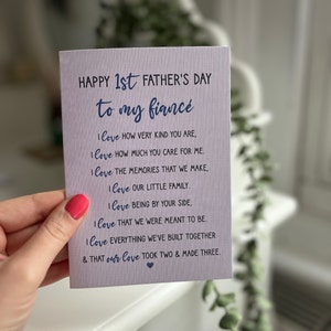 Fiancé Father's Day Card Poem, Partner's Father's Day Card, Romantic Husband Father's Day Card