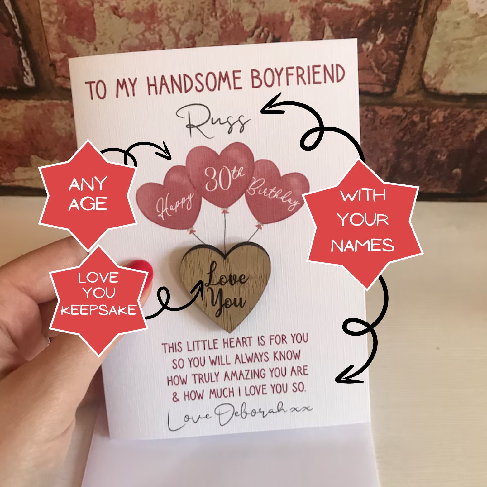 Personalised Boyfriend Birthday Card, 21st, 30th, 40th, 50th