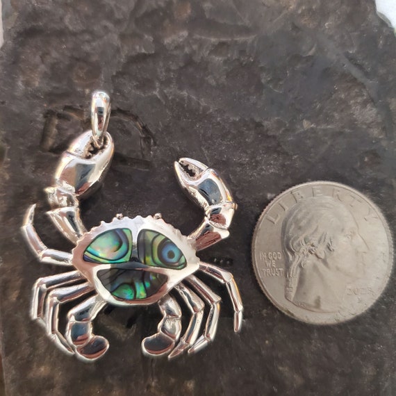 Sterling silver crab on sale pendant