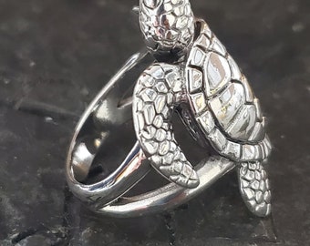Silver Turtle Rings for Man Silver Turtle Ring Men Signet