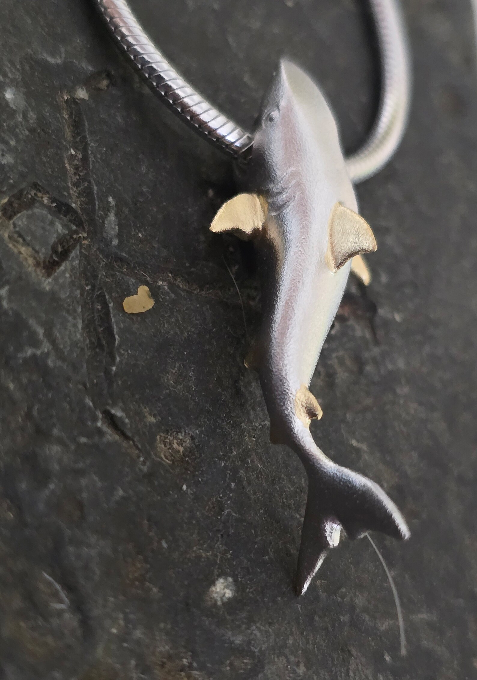 Sterling Silver Shark Biting Chain Necklace - Etsy