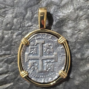 Atocha 14kt gold plated pendant sunken shipwreck treasure gift for him