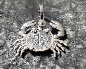 ATOCHA museum quality crab pendant shipwreck sunken treasure coin