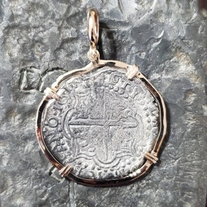 Atocha large big 14kt gold frame large sunken shipwreck treasure coin
