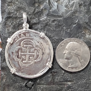 Big atocha silver pendant shipwreck sunken treasure coin