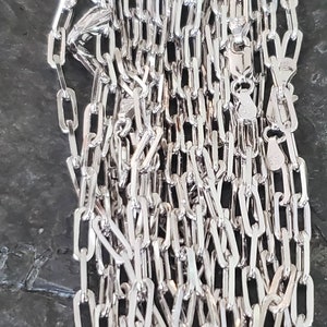Sterling silver 4mm paperclip chain. Made in Italy