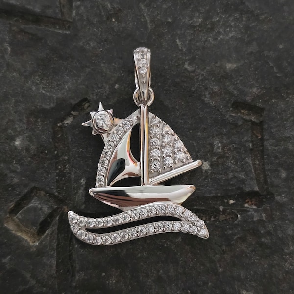 sterling silver sailboat pendant