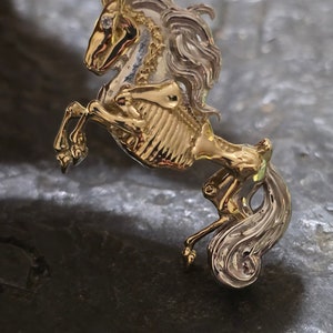 Skeleton horse pendant equestrian sterling silver handmade