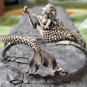 Mermaid cuff bracelet sterling silver