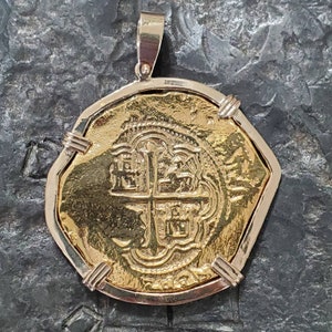Big atocha 14k solid gold coin shipwreck treasure