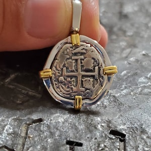 ATOCHA silver and gold plated pendant sunken treasure coin