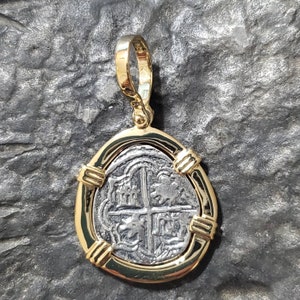 Atocha 14kt gold overlay sunken treasure coin pendant